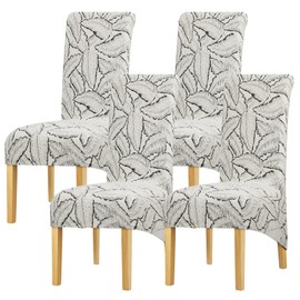 Lellen Oversized Chair Cover Set of 4 - XL Dining Room Chair Cover, Strench Extra Large Dining Chair Covers,Removable Chair Protectors Slipcovers,Kitchen Seat Covers for Home Living Room（Grey）