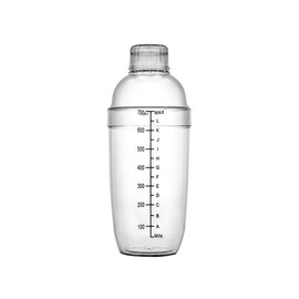 700ml Drink Shaker Large Cocktail Shaker and Strainer Milk Bottle Lids Plastic Tea Strainer Mixer with Clear Scale for Bar Gifts