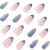 Mivoa Almond Press On Nails Medium, 24PCS Iridescent Mermaid Scale