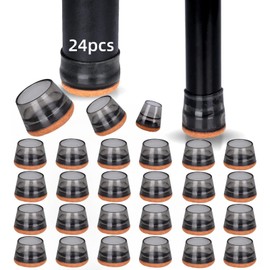 SYLIKENATE 24 Pcs Chair Leg Floor Protectors for Hardwood Floors,Floor Protectors for Furniture Legs,Silicone Chair Leg Protectors Felt,Furniture Pads Protect Your Floors from Scratches and Noise