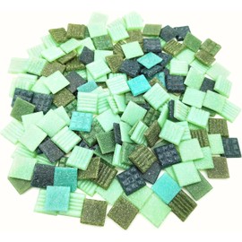 Quartz Mosaic Tiles 500g 2cm Multicolor Mosaic Stones for DIY Mosaic Making Craft Hobby Art Home Wall Decoration (Mixed Green)