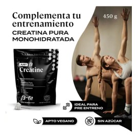 B-FIT B Just Creatine - Creatina Monohidratada Pura en Polvo - 90 Servicios 450 gr 3 Meses de Suministro - Pre Entreno Ideal Pre Workout - Creatina...