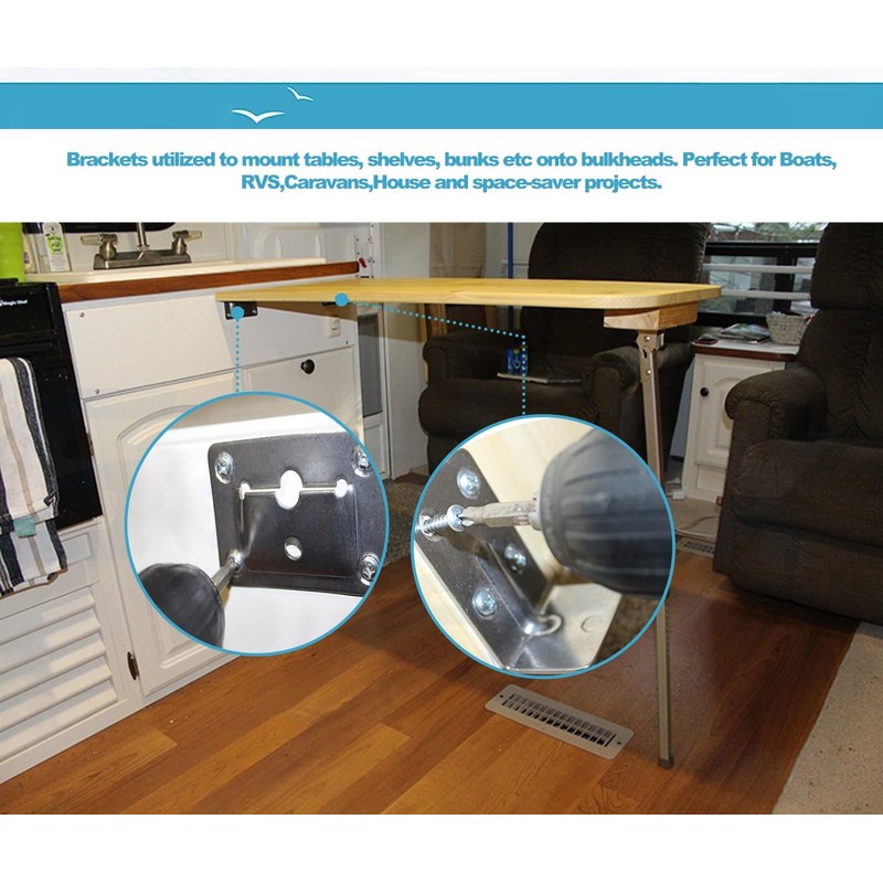 2 kit Marine Grade Table Bracket Set, Multiple Usage Marine