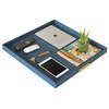 HofferRuffer Extra Large Square Serving Tray, Elegant Faux Leather Ottoman