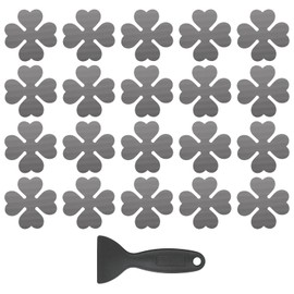 PATIKIL 20 Pcs Non Slip Bathtub Stickers, Anti Slip Shower Stickers with Scraper Bathroom Shower Floor Decals Four Leaf Shape Cute Treads Tubs, Gray