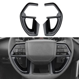 INTGET 2PCS Steering Wheel Cover for 2022 2023 2024 Toyota Tundra Accessories Carbon Fiber Steering Wheel Protector Trim Interior for Toyota Sequoia Accessories 2023 (Steering Wheel Cover)