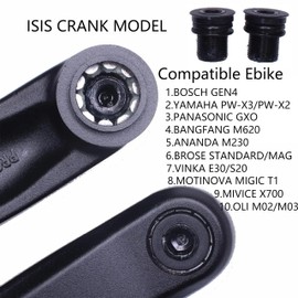 PROWHEEL Ebike ISIS Crank Arm,127MM/140MM/152MM/160MM/170MM/175MM Electric Bicycle Crank Arm for ISIS Mid Drive Motor,Bosch GEN4,Yamaha PW-X3/PW-X2,BANGFANG M620,Brose Standard/MAG,Panasonic GX0