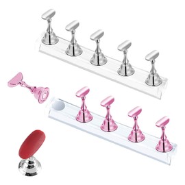 Acrylic Nail Display Stand, Magnetic Nail Tip Holder, Acrylic Nail Practice Stand, for False Nail Tip, Manicure Tool, Salon, 2 Sets