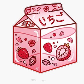 Magnet Strawberry Milk Carton Magnet Bumper Sticker Car Magnet Flexible Reuseable Magnetic Vinyl 5"