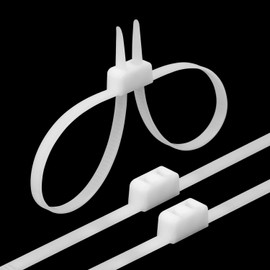 Armpow 10 pcs Handcuffs Cable Ties Double Locking Disposable Handcuffs 700 mm x 12 mm Nylon Zip Ties Resistance 114 kg Thick Plastic Handcuffs (White)