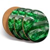 4 Set - Green Emerald Stone Imitation Coasters - Kitchen