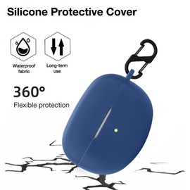 KUSINHOKA Silikonhülle Kompatibel mit Bose Ultra Open Earbuds mit Karabiner, Schlank Stoßfest Kopfhörer Hülle, Weiches TPU Ohrhörer Schutzhülle Abdeckung Unterstützt kabelloses Laden, Blau