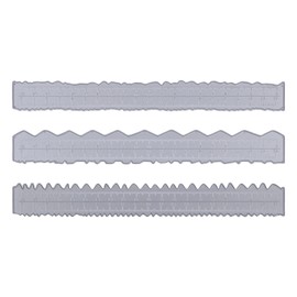 3 Piece Ruler with Irregular Edges, DIY Carbon Steel Embossing, Attractive Decorative, Lightweight Cardboard and Metal Lid Tool for Measuring