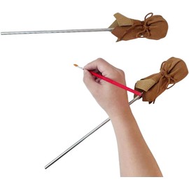 HzCHSyanna Mahl Stick for Steadying Painter Hand,31.5 Inches stainless steel Mahl Stick,with Artificial Leather, Artists Painting Hand Rest Tool