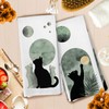 Zeuiwr Boho Black Cat Kitchen Towels Set of 4, Sage