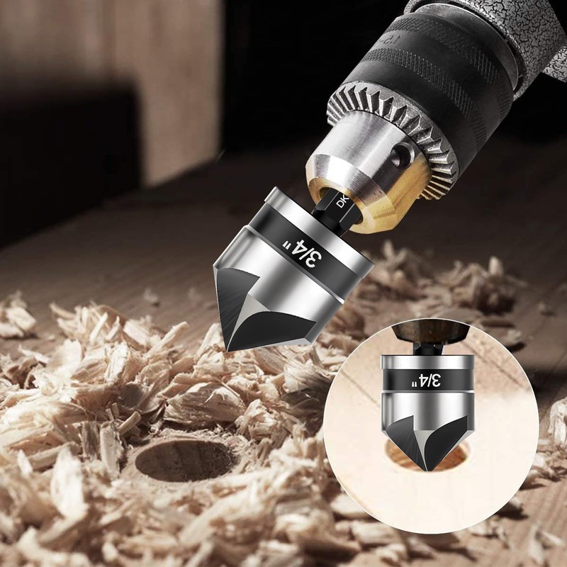 Countersink Drill Bit Set 5-Piece, M2 HSS, 82 Degree, 5
