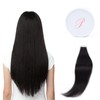 Paruks Human Hair Tape-in Extensions, Wig, Black, Long, Straight Hair,