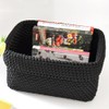 21 x 13 x 15.5 cm Wicker Basket, Black, Storage