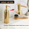 BGL Round Gold Standing Soap Dispenser, Shampoo Dispenser for Bathroom,