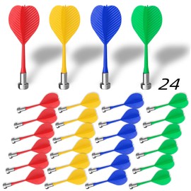 Magnetic Darts for Magnet Dartboard Dart Board 24 Pcs, Beylos Replacements Durable Safety Plastic Darts for Magnet Dartboard(Red*6 + Yellow*6 + Green*6 + Blue*6)