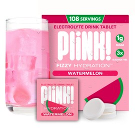 Plink Plink! Fizzy Electrolyte Drink Tablets for Daily Hydration - 108ct Electrolyte Tablets + Sodium, Potassium, Magnesium, Low-Calorie, Low-Sugar Keto Electrolytes Powder Hydration Packets Water Flavoring