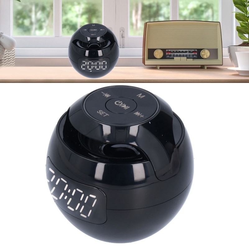 Multifunctional Bluetooth 5.0 Alarm Clock Speaker Rechargeable Ball Shape Portable