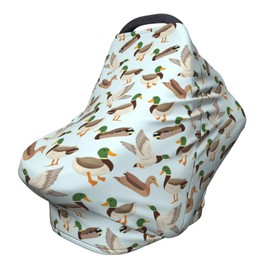 Cute Mallard Duck Baby Stuff Car Seat Covers Baby Multi-Use Car Seat Canopy Carrier Cover, Breathable Breastfeeding Cover Boys & Girls