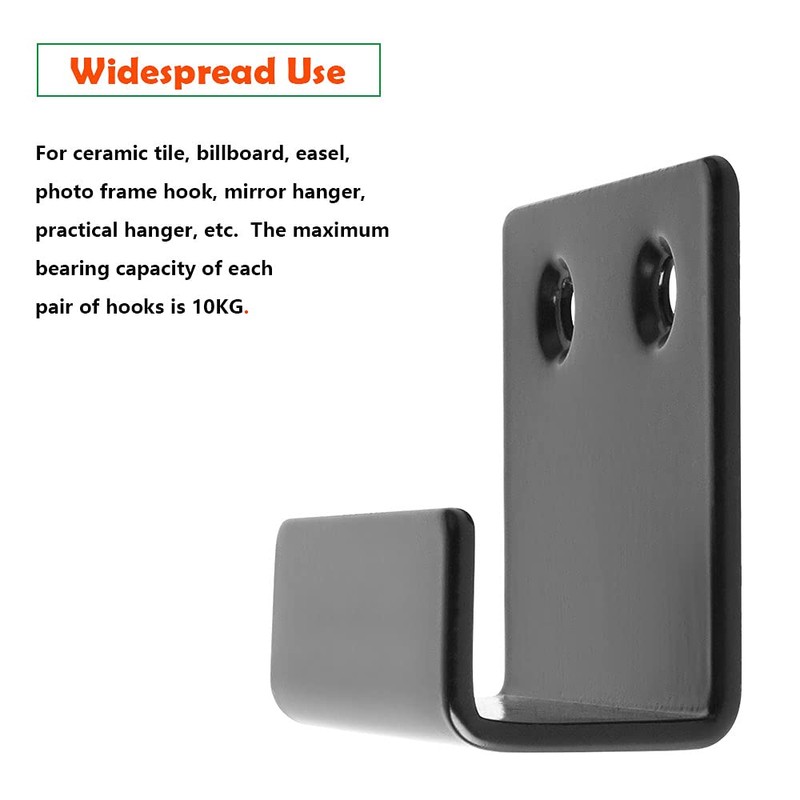 ZHIQIN 6 Pcs Black Heavy Duty Hooks Ceramic Tile Brackets