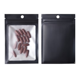 100Pcs Reclosable Bag Jewelry Food Packaging Bag Resealable Mini Clear Plastic Bags for Earring Necklace Food PackagingBlack 12x18CM