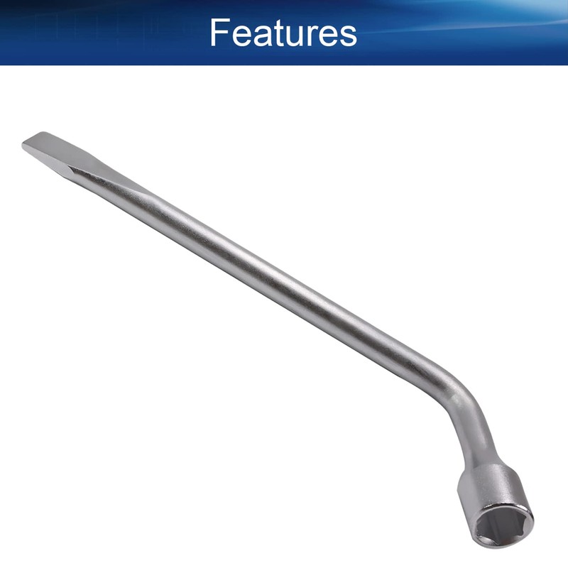 Heyiarbeit Tire Lug Wrench Vehicle Spare Jack-L Type Hexagon 19mm