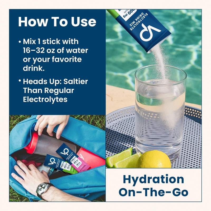 Venture Pal High Sodium Sugar-Free Electrolyte Powder Packets - Hydration