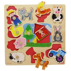 Goula Wooden Farm Silhouettes Peg Puzzle