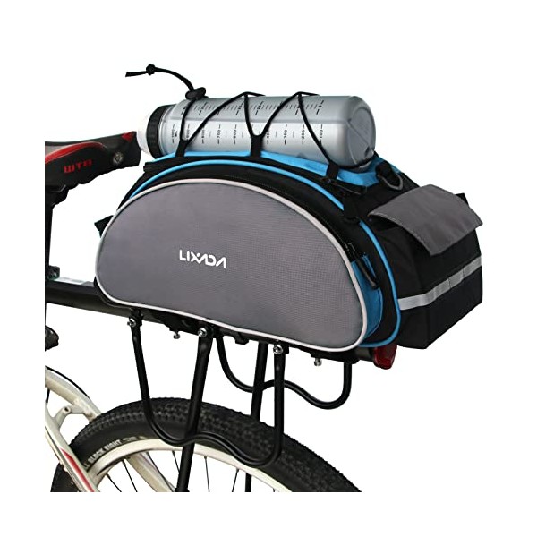 Lixada Bicycle Rack Bag 13L Waterproof Cycling Bike Rear Seat Cargo Bag MTB Road Bike Rack Carrier Trunk Bag Pannier Bag
