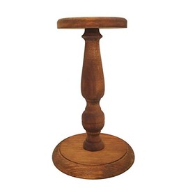 OwlGift Rustic Brown Vintage Style Wood Hat Stand, Wig Holder Display, Helmet Organizer Storage