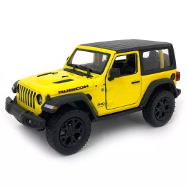 Kinsmart 2018 Jeep Wrangler Rubicon 4x4 1:34 Scale Diecast Model Hard Top Yellow by