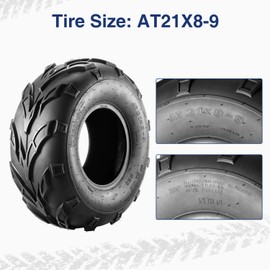 MaxAuto 21x8-9 ATV Tires AT21x8x9 Sport Quad Tires,4 PR Tubeless All Terrain UTV Tubeless Tires, 2 Pack