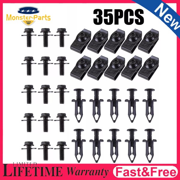 Monster-Parts 35PCS For Hyundai Engine Under Cover Splash Shield Guard