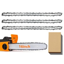 3 Pack Chainsaw Chain for 16 Inch (40cm) Bar, 57 Drive Links, 3/8" LP 0.050" Gauge, Replacement Chain fits for Titan, Black & Decker, Einhell, Ryobi, Oregon and More (91PJ057X) and Other Chainsaws