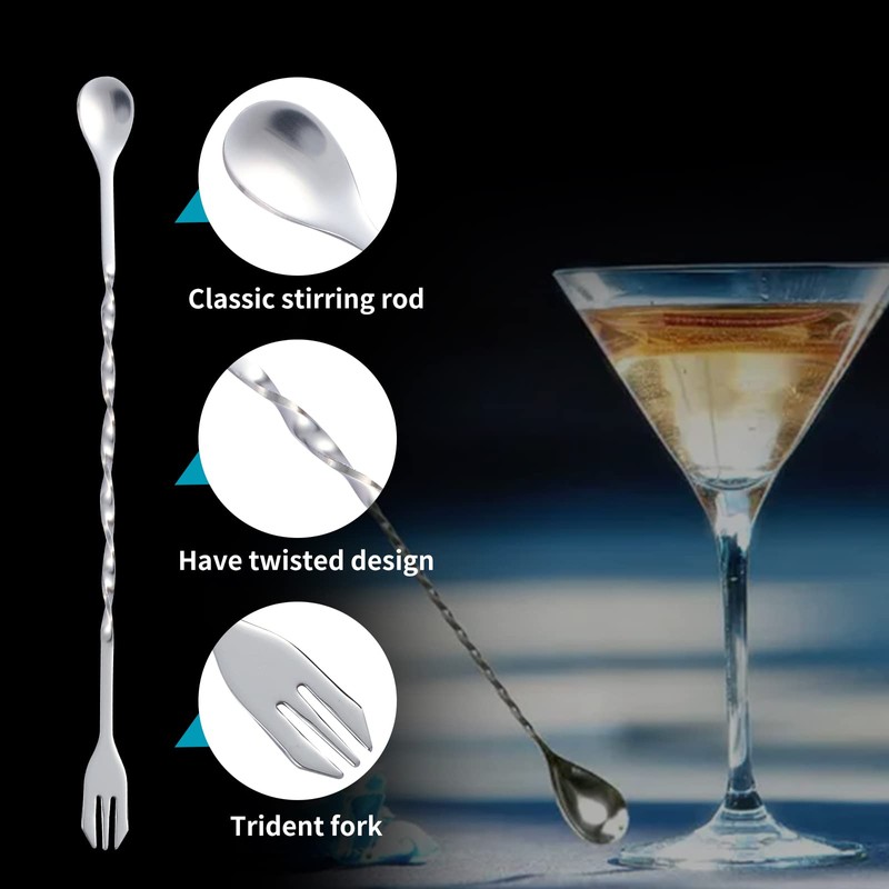 10 inch & 8 inch Stainless Steel Cocktail Muddler with
