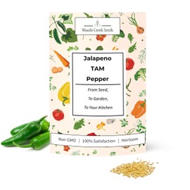 Woods Creek Seeds: Jalapeño TAM Hot Pepper Seeds for Planting - Over 180 Heirloom Non-GMO Jalapeno Seeds for Planting - Beginner Friendly Jalapeno Pepper Seed Pack for Indoor, Outdoor & Home Garden