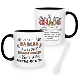 Wazzio Thank You Gifts, Chaos Coordinator Gifts for Women Men Boss Coworkers Manager Colleague, Appreciation Birthday Gift Ideas, 11 Oz Chaos Coordinator Mug, 1pcs