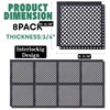 BESEA 8-Pack Interlocking Rubber Floor Mats, 21.6" Shock-Absorbing, Anti-Fatigue Tiles,