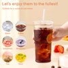 GOSCHE Glass Coffee Cups with Lids and Straws, 20oz Drinking