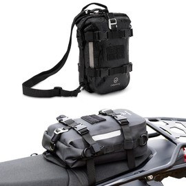 Odinsberg Waterproof Motorcycle Tail Bag 7L Motorcycle Dry Bag Crash Bar Bags used as Motorcycle Luggage Bag Back Seat Saddle Bag Sissy Bar Bag Rack Fender Bag Pouch Dirt Bike Pack for Moto Enduro ATV