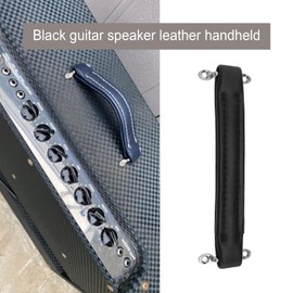 Vintage Style Leather Guitar Amplifier Handle 218x30mm Audio Equipment Amplifier Guitar with Screw Black