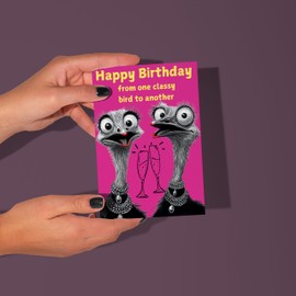 Friend Birthday Card Female Funny From One Classy Bird To Another For Bestie Woman