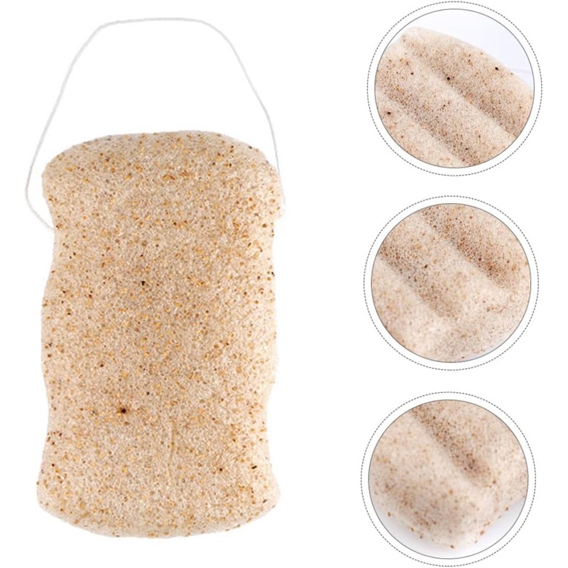 Healvian Esponja Facial de Konjac Beige para Limpieza Profunda y
