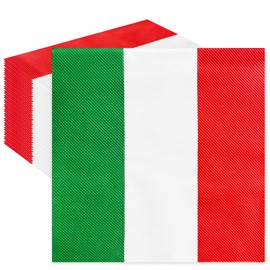 50 Pieces Italy Flag Paper Napkins, Italian Disposable Cocktail Napkins for National Day, Italian-Themed Party, Sports Soccer Matches, Patriotic Holiday, Dinner Table, and Festival Table Decorations