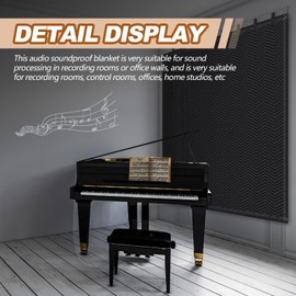 Tudomro 4 Pcs Soundproof Blanket 72'' x 78'' Sound Dampening Blanket with Grommet Outdoor Noise Barriers Studio Insulated Sound Absorption Sheet for Door Acoustic Noise General Indoor or Outdoor Use