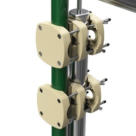 Menz Parasol Holder Balcony Railing Set of 2 – Compact Umbrella Holder Balcony Railing as Safe Parasol Stand Balcony, Flexible Parasol Holder Balcony in Sand Brown